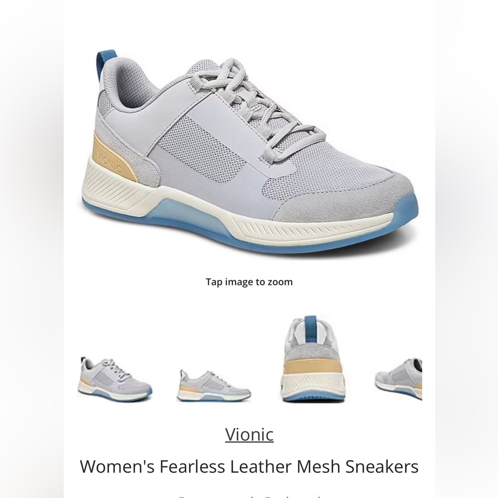 Vionic Fearless Leather Mesh Sneakers